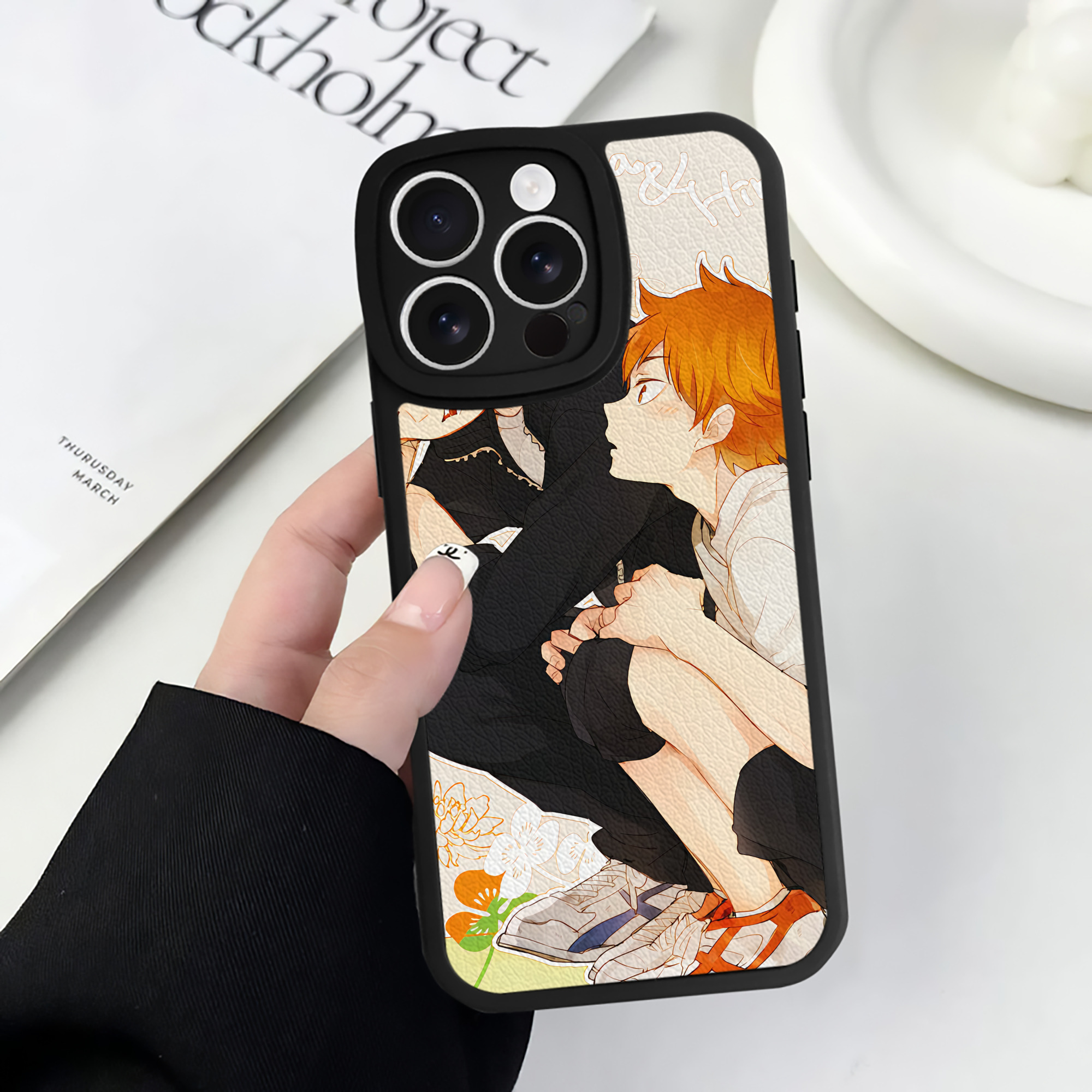 （画像用） ハイキュー!! Haikyu!! 【iPhone 16シリーズ対応】シリコンスマホケース（レザー調） 材質：シリコン